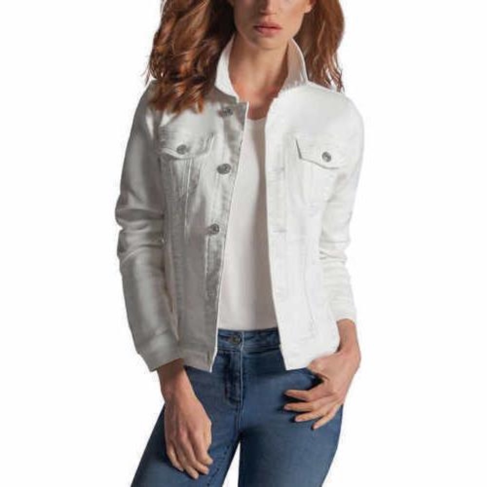 NWT White Knit Denim Jacket (Medium)